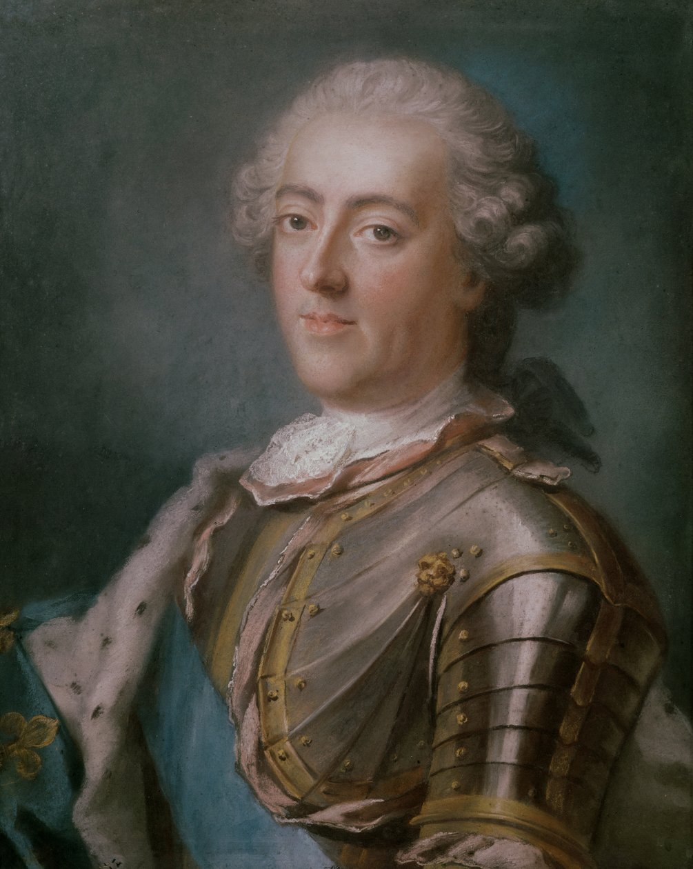 ルイ15世の肖像（1710-74）フランス王（紙にパステル）（ペアについて